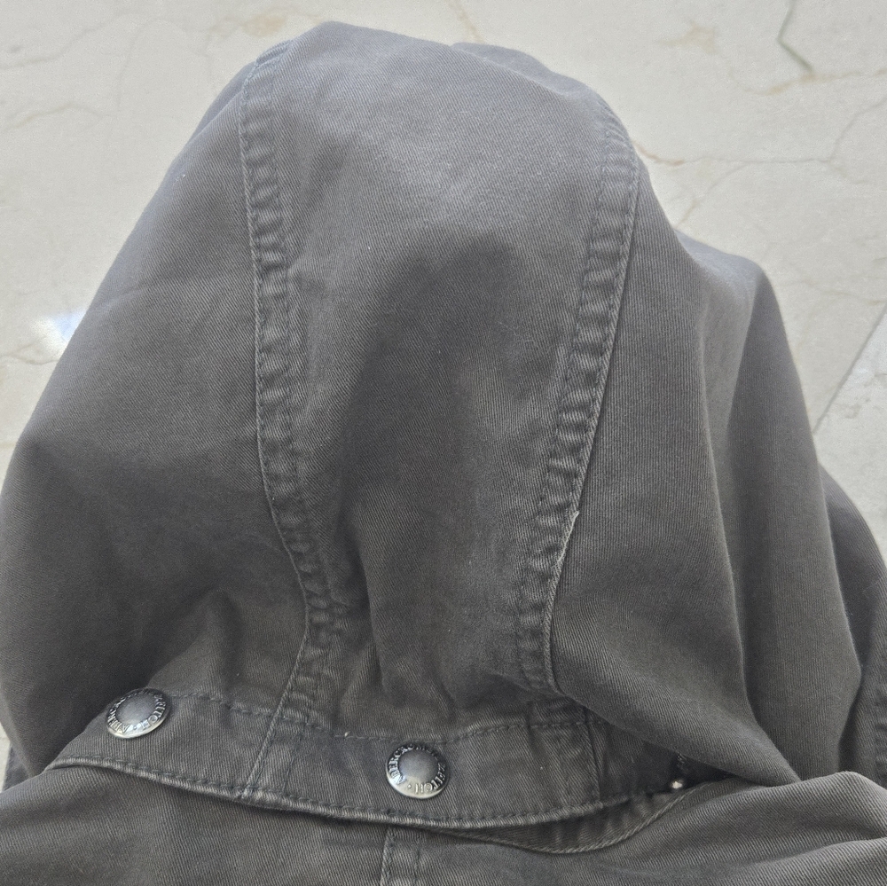 A&F Army Green Hooded Jean Jacket - Picture 10 of 10